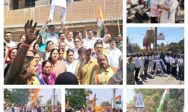 *कांग्रेस का रायपुर , बिलासपुर, दुर्ग, रायगढ़ समेत पूरे प्रदेश में किया प्रदर्शन, कांग्रेसियों ने फूंका ईडी का पुतला*