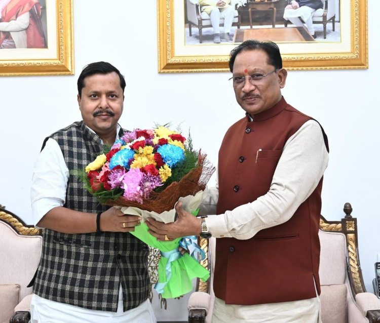 Bihar’s Minister for Road Construction Pays Courtesy Call on Chief Minister of Chhattisgarh Shri Vishnu Deo Sai