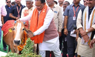 राज्य में गोधन संरक्षण को नई दिशा : गोमाता की पूजा-अर्चना कर मुख्यमंत्री श्री विष्णु देव साय ने ग्राम लाखासार में गौधाम का किया शुभारंभ
